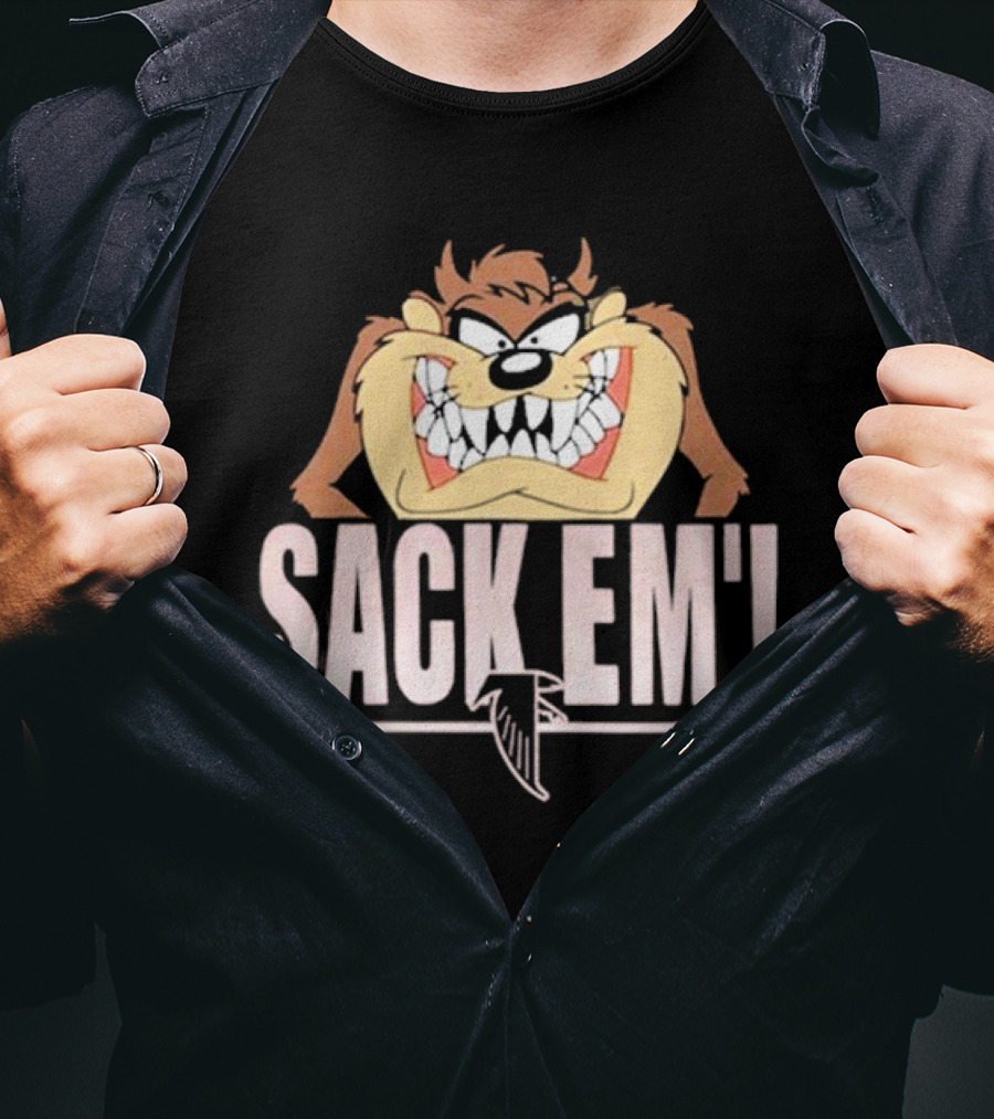 Looney Tunes Taz Sack Em Atlanta Falcons T-Shirt