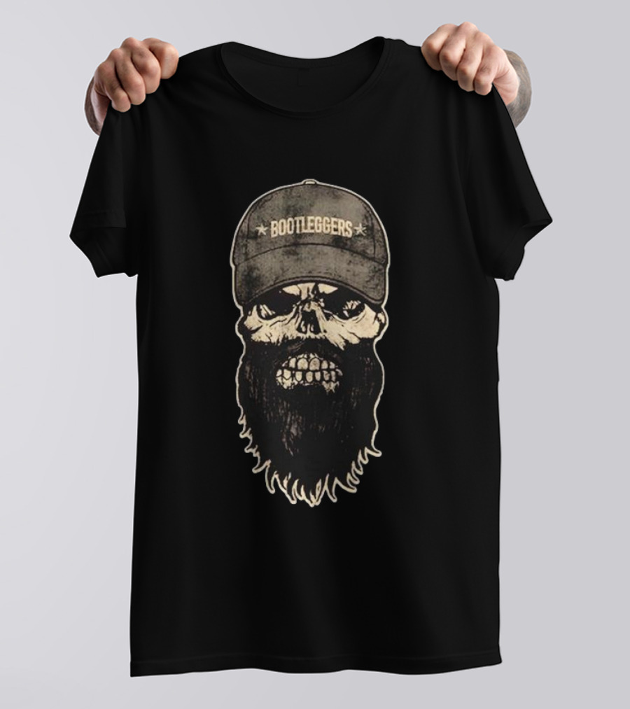 Luke Combs Bootleggers Skull With Beard And Cap T-Shirt