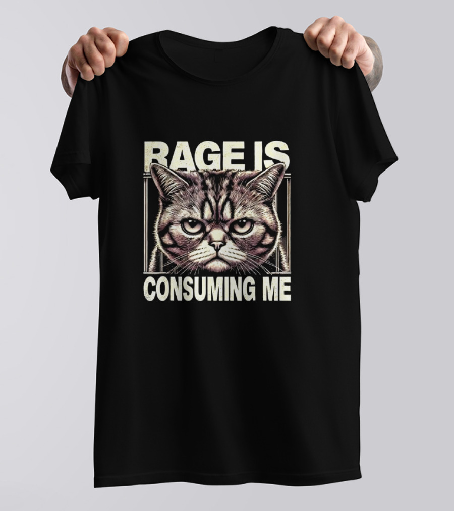 Rage Is Consuming Me Angry Cat Meme T-Shirt