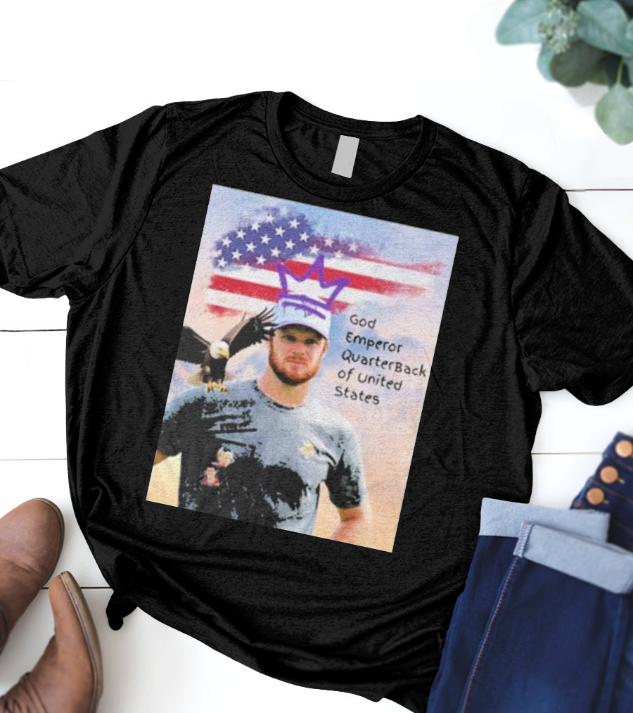 God Emperor Quarterback Of United States With American Flag And Eagle T-Shirt
