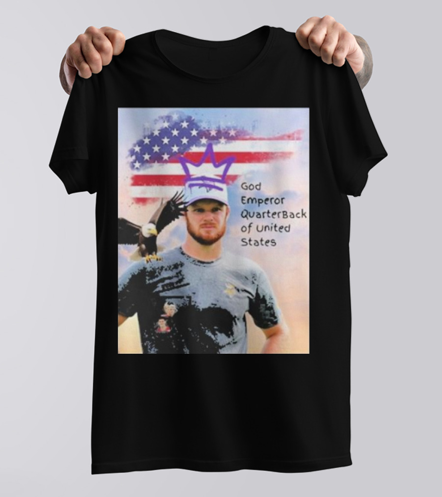 God Emperor Quarterback Of United States With American Flag And Eagle T-Shirt