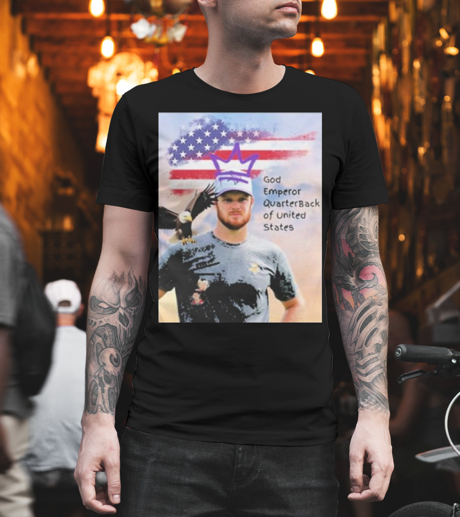 God Emperor Quarterback Of United States With American Flag And Eagle T-Shirt