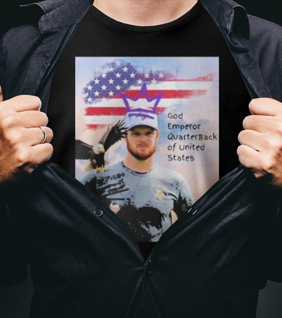 God Emperor Quarterback Of United States With American Flag And Eagle T-Shirt