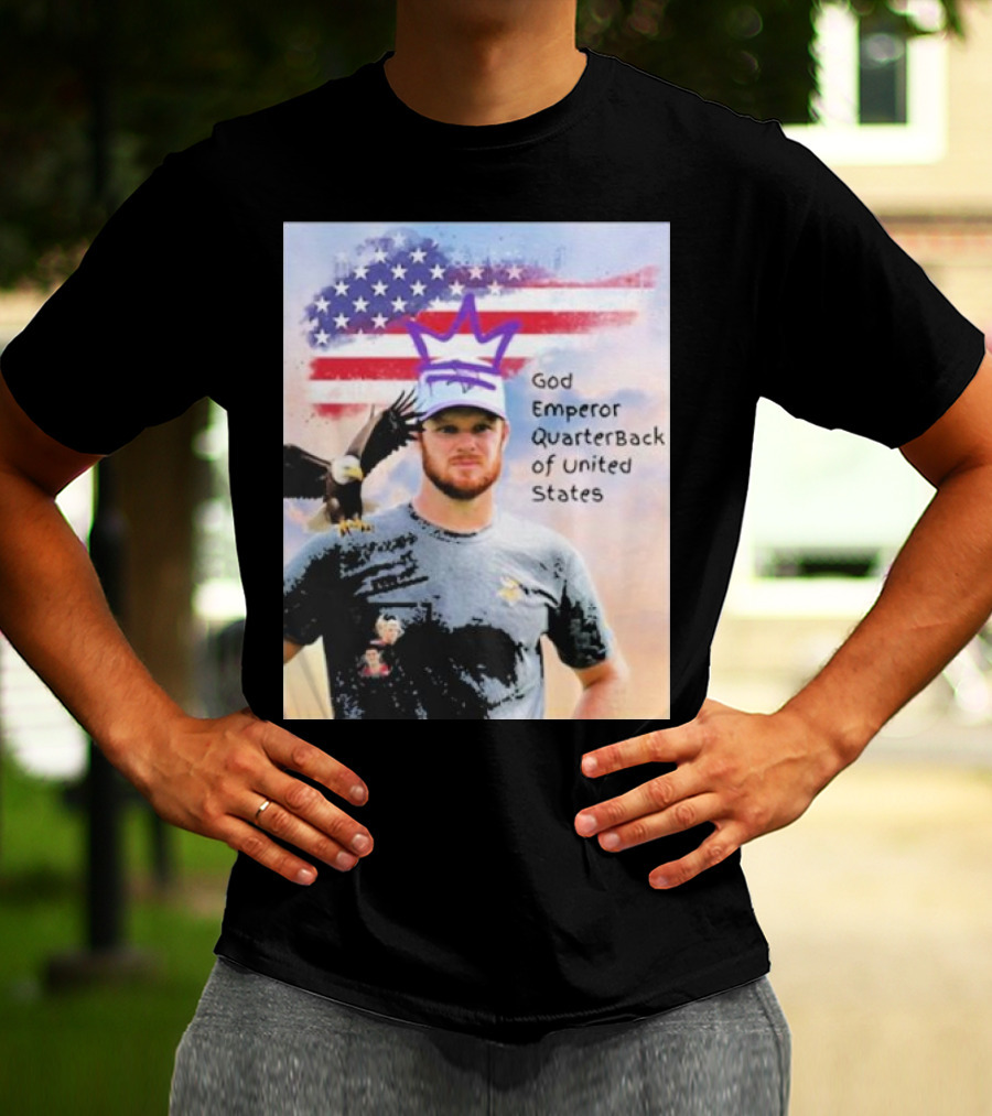 God Emperor Quarterback Of United States With American Flag And Eagle T-Shirt