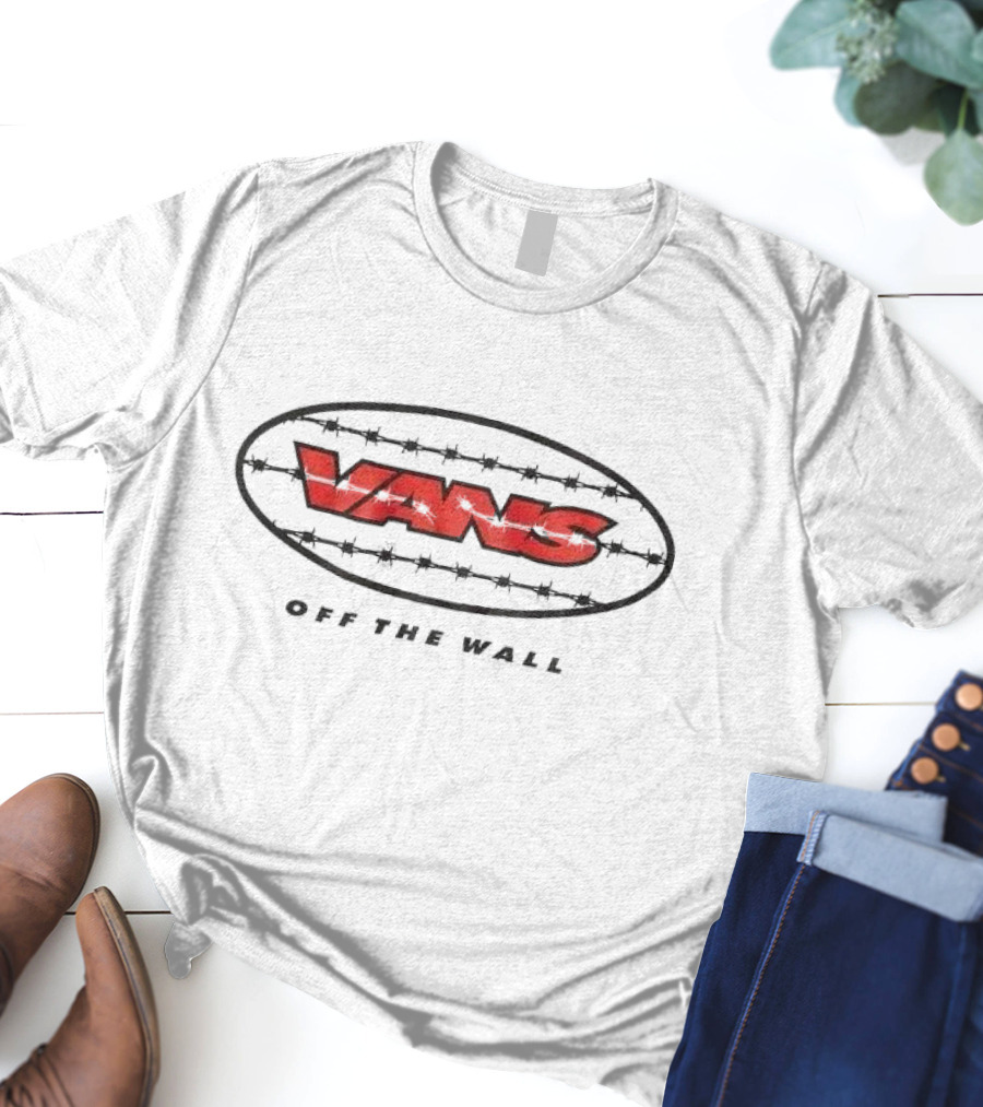 Vans Off The Wall Red Barbed Wire Oval T-Shirt