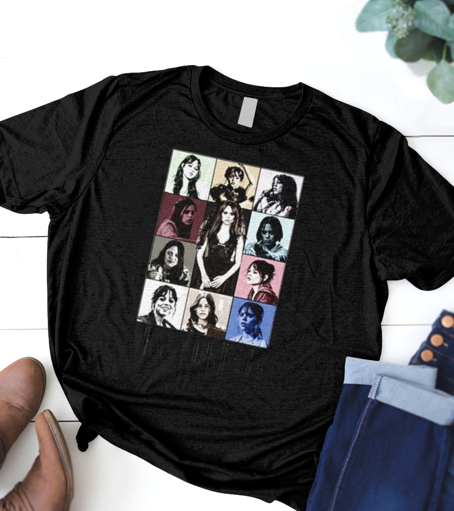 Fuzeprint Jenna Ortega Nine Eras Collage T-Shirt