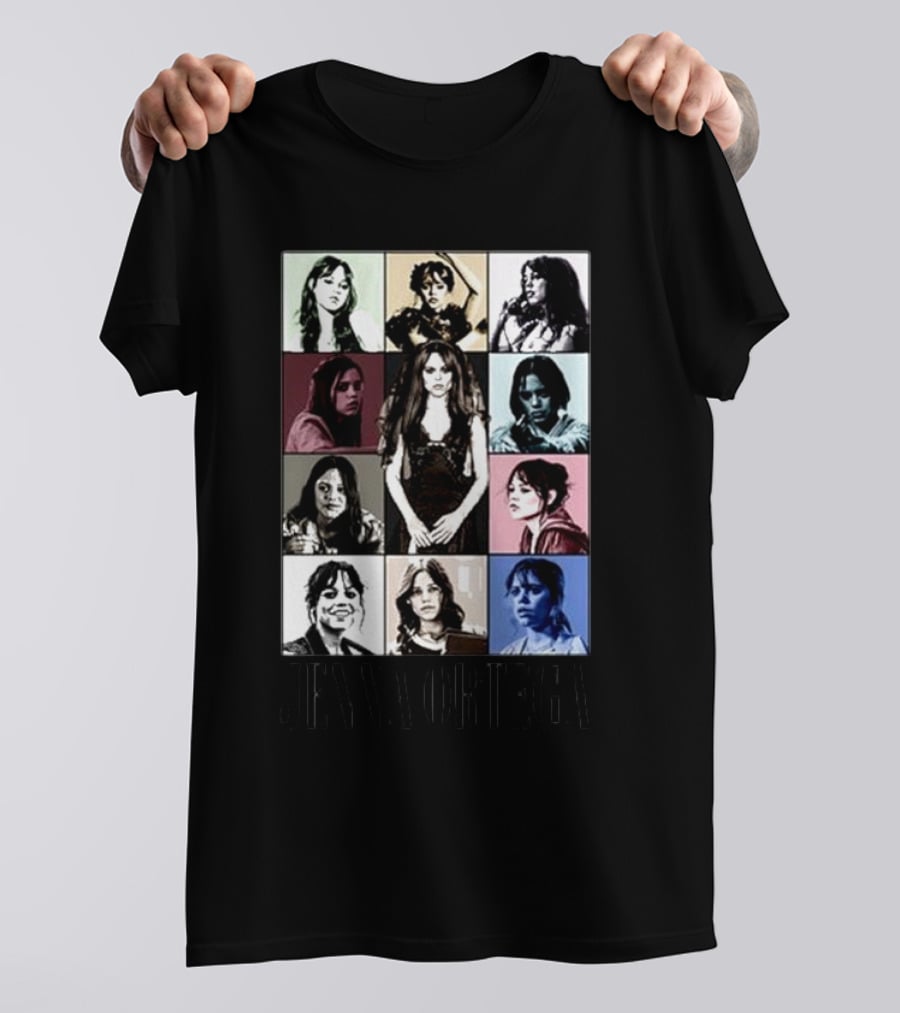 Fuzeprint Jenna Ortega Nine Eras Collage T-Shirt