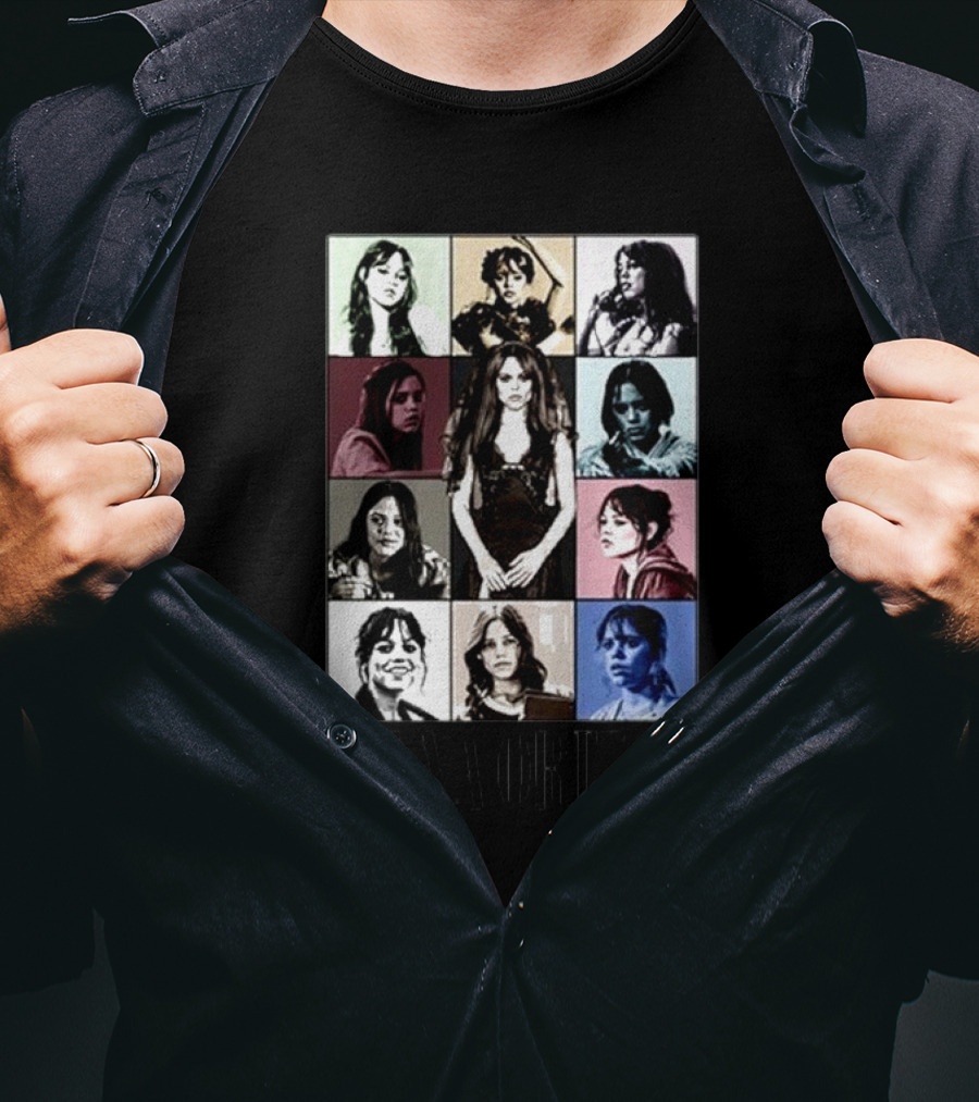 Fuzeprint Jenna Ortega Nine Eras Collage T-Shirt