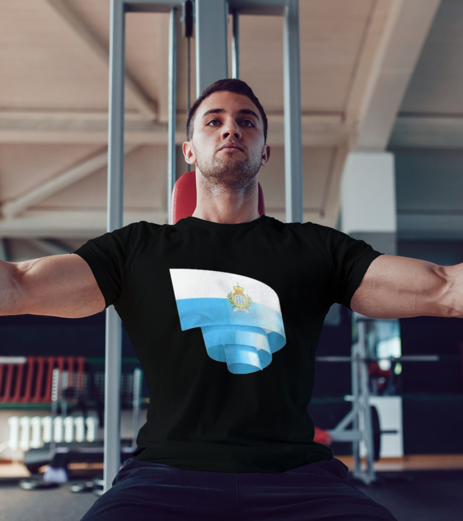 Krause San Marino Flag Sammarinese Day Football Emblem T-Shirt