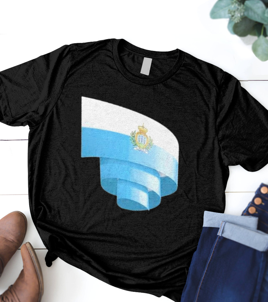 Krause San Marino Flag Sammarinese Day Football Emblem T-Shirt