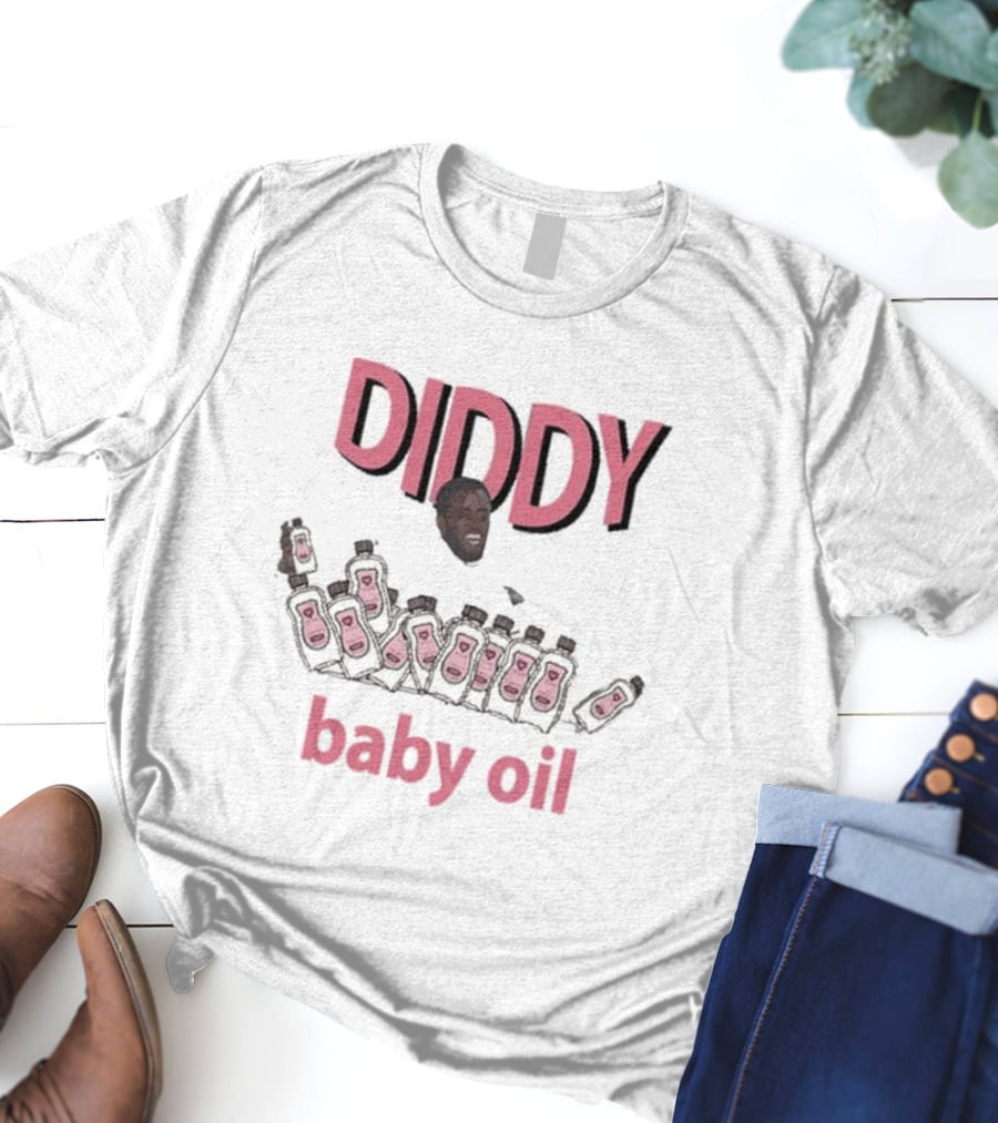 Diddy Baby Oil Bottles Pile With Smiling Face T-Shirt