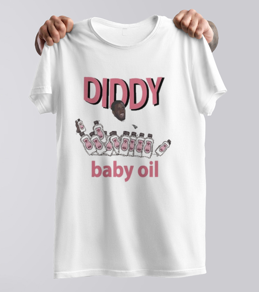 Diddy Baby Oil Bottles Pile With Smiling Face T-Shirt