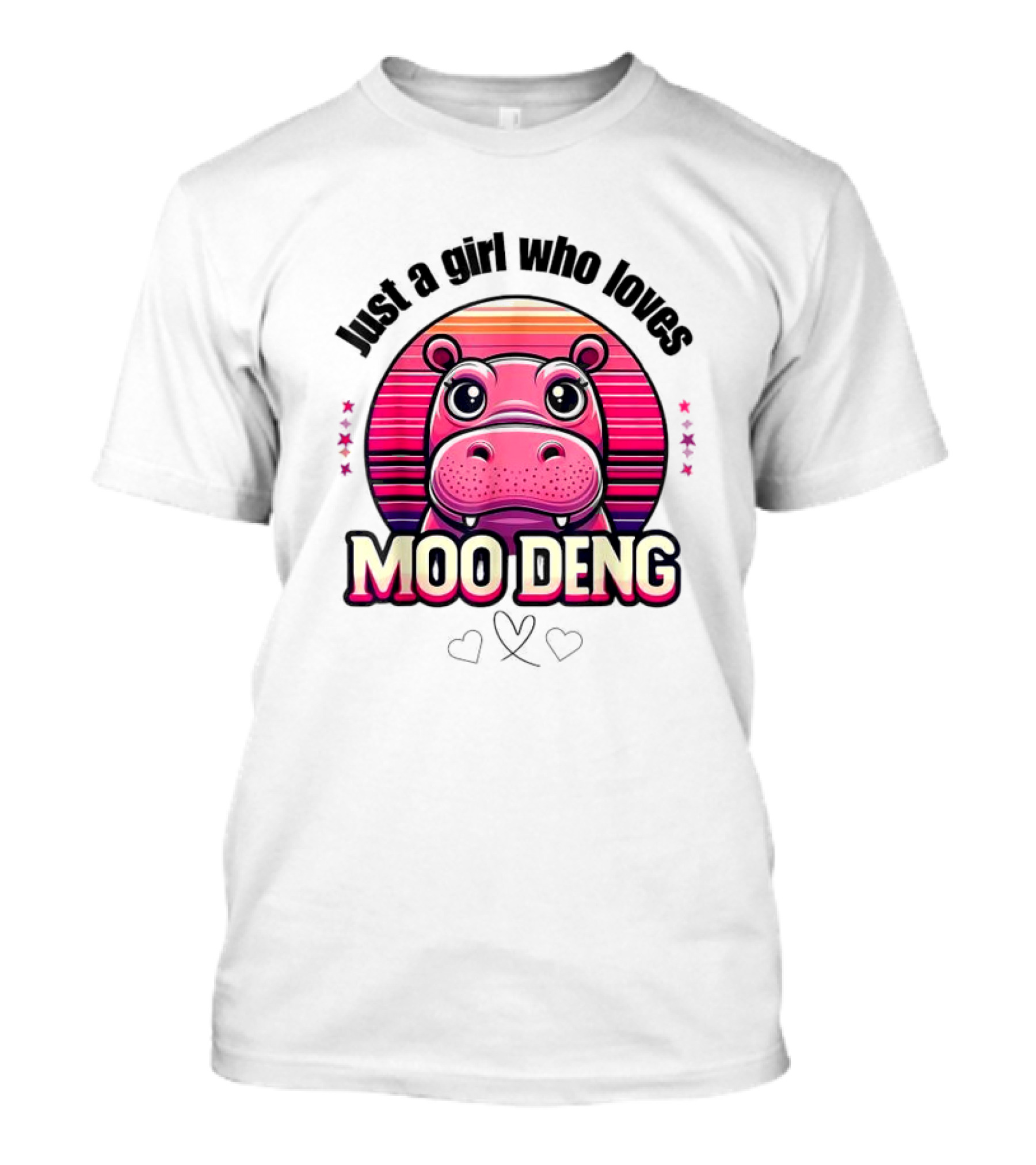 Just A Girl Who Loves Moo Deng Cute Hippo T-Shirt