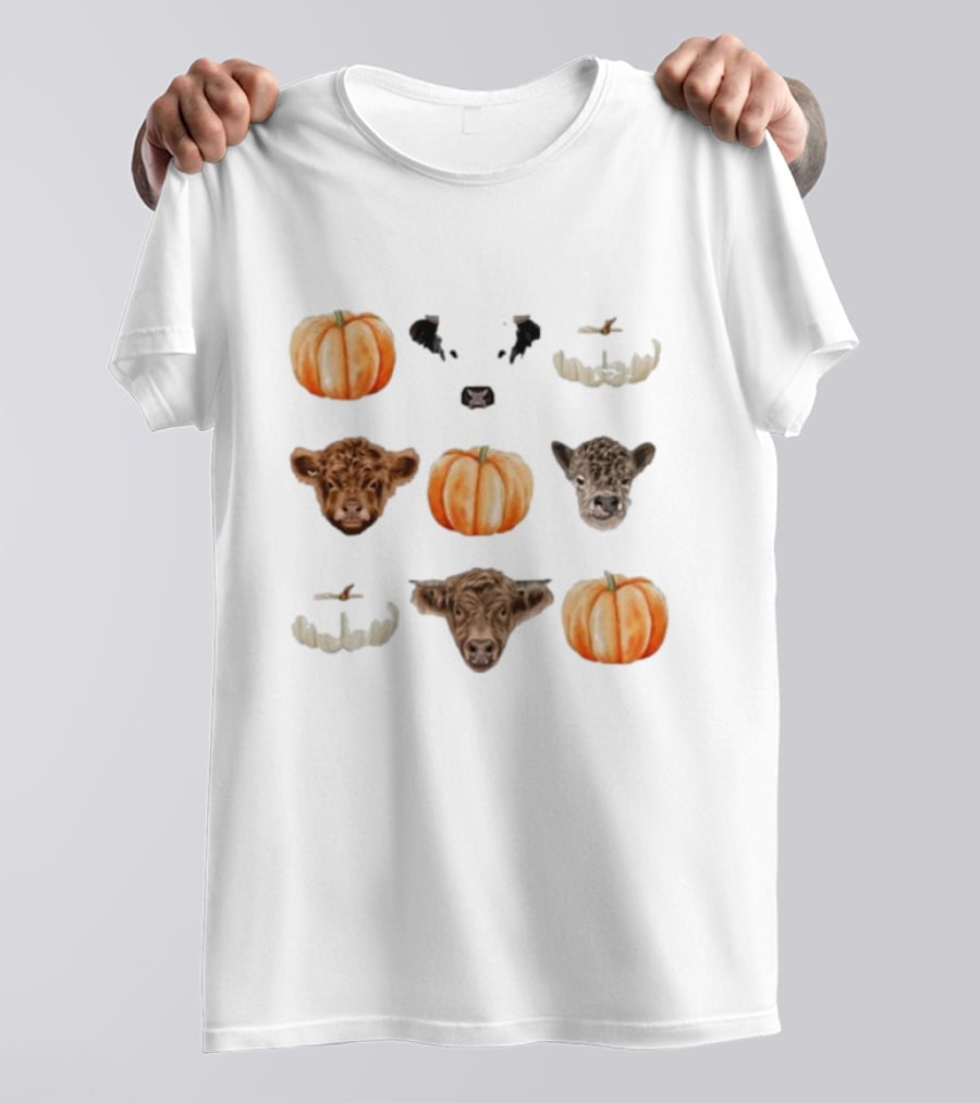 Katie Van Slyke Mini Cows Pumpkins Arrangement T-Shirt
