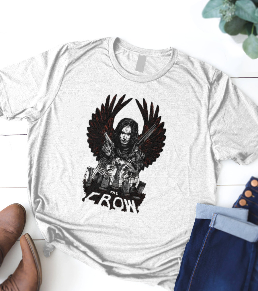 The Crow Fright Rags The Soul Can't Rest Retro Cemetery Wings T-Shirt
