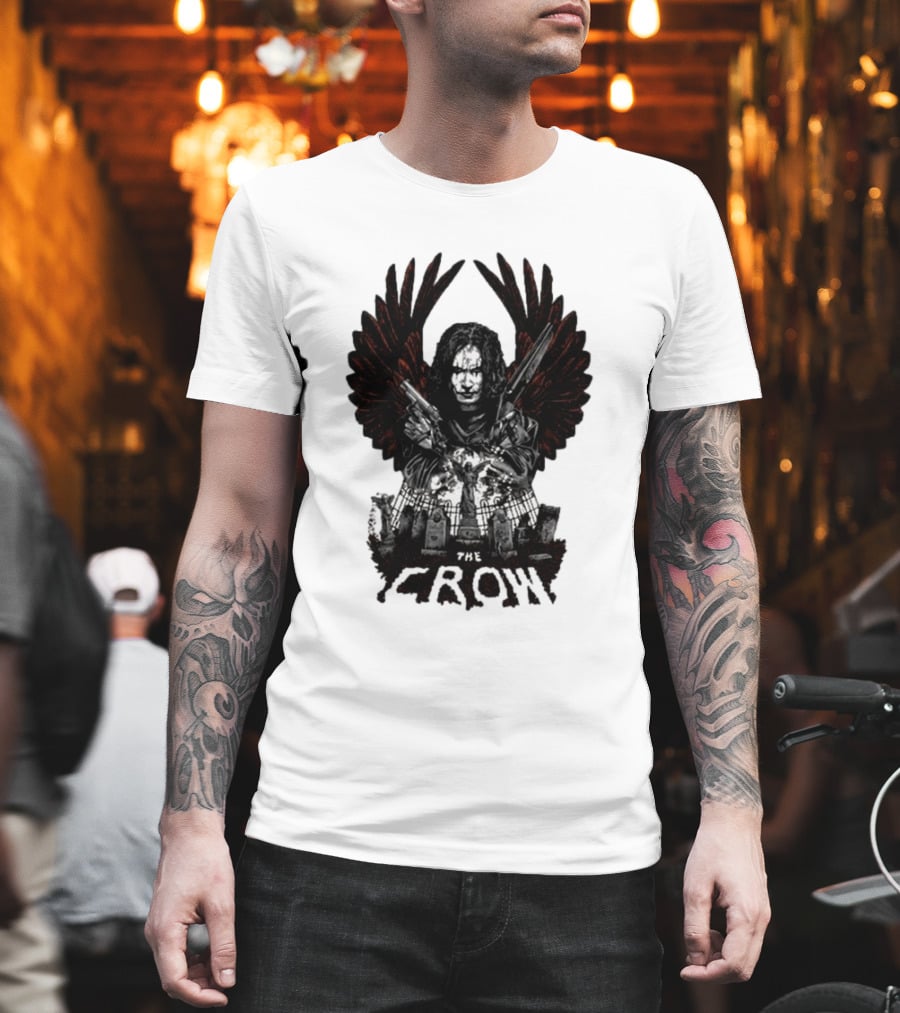 The Crow Fright Rags The Soul Can't Rest Retro Cemetery Wings T-Shirt