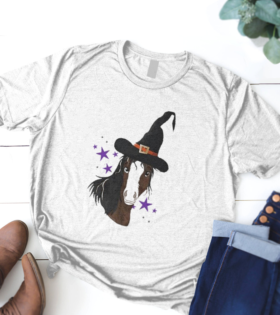 Katie Van Slyke Mini Witch Horse With Stars T-Shirt