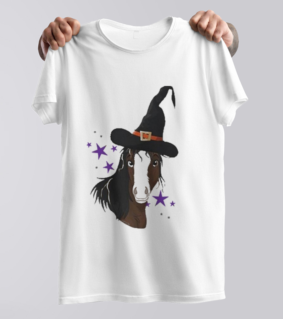Katie Van Slyke Mini Witch Horse With Stars T-Shirt