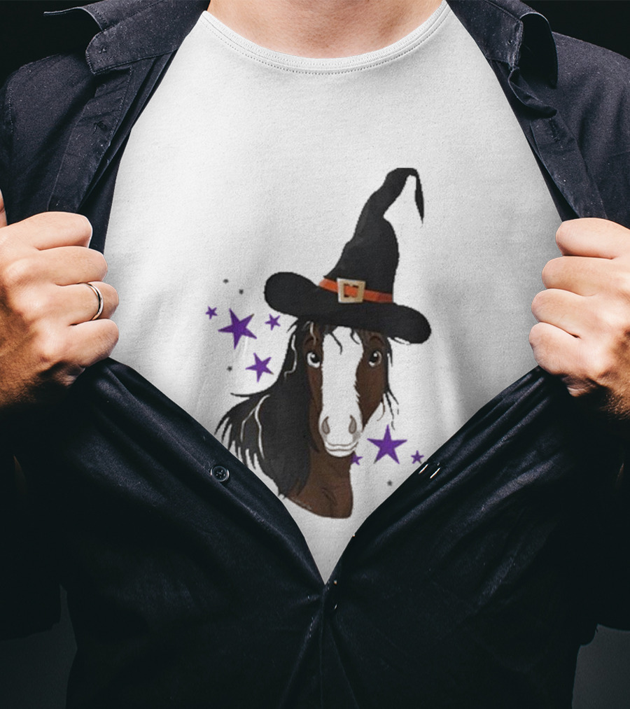 Katie Van Slyke Mini Witch Horse With Stars T-Shirt