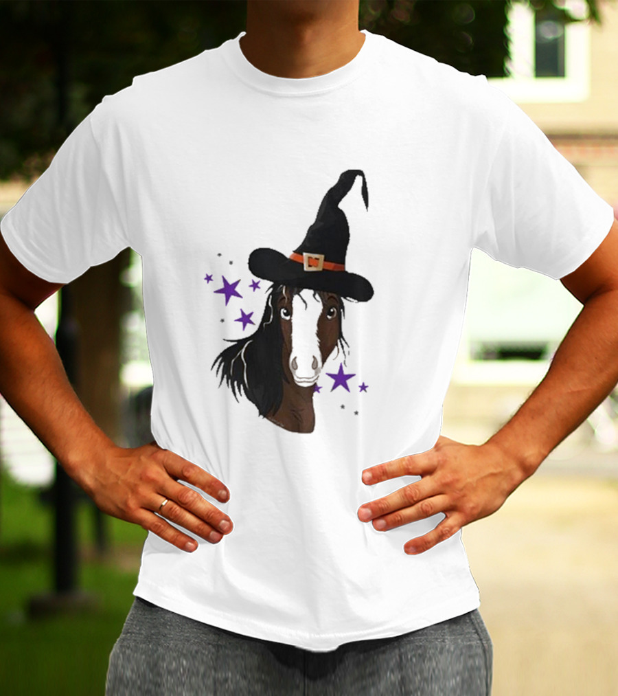 Katie Van Slyke Mini Witch Horse With Stars T-Shirt