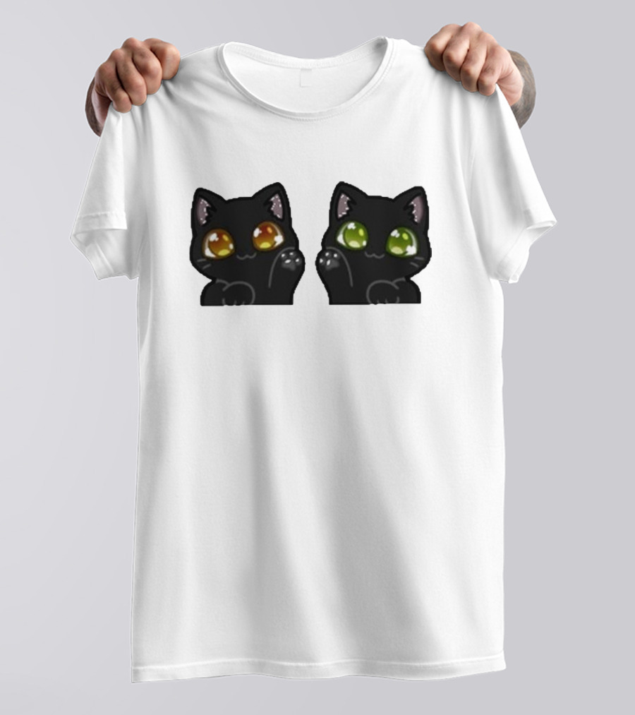 Stream Labs Kitties Black Cats With Colorful Eyes T-Shirt