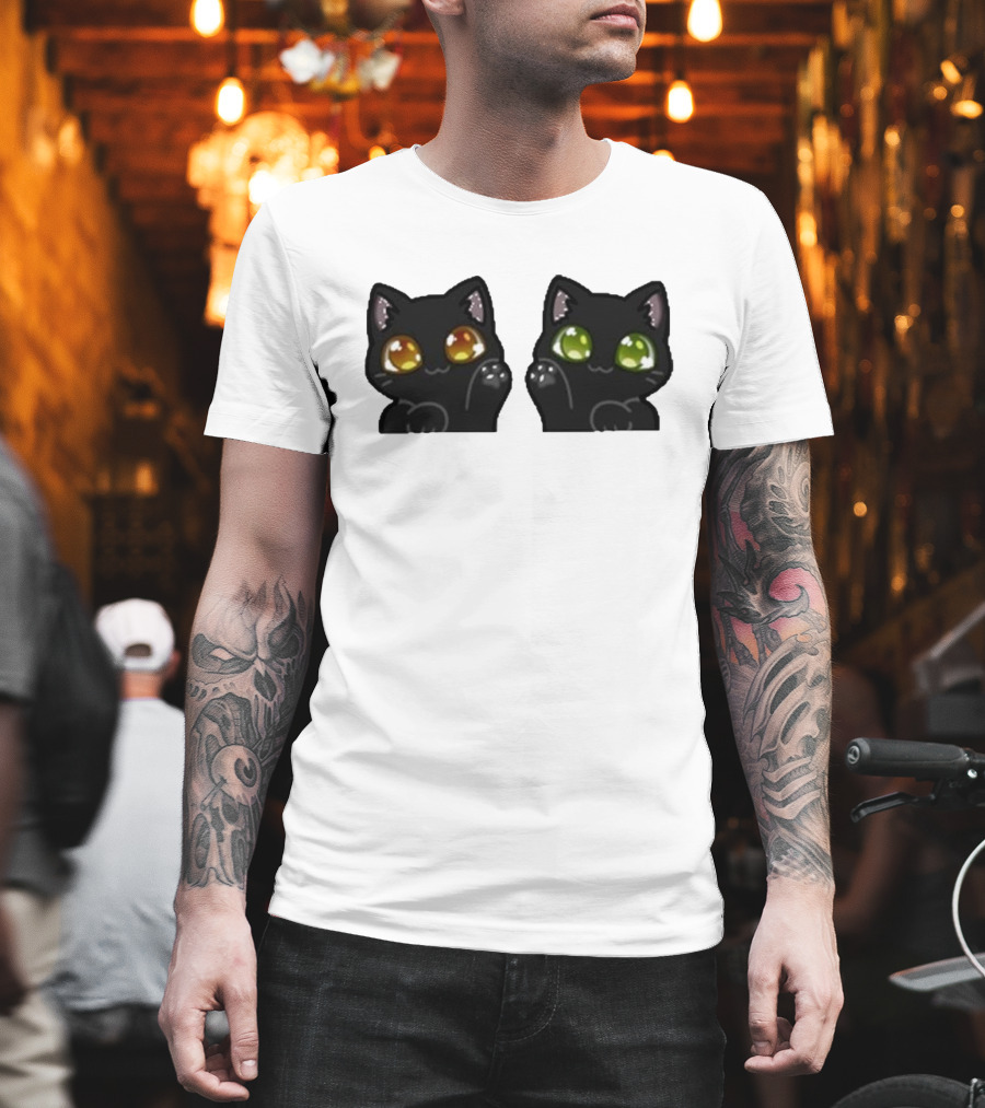 Stream Labs Kitties Black Cats With Colorful Eyes T-Shirt
