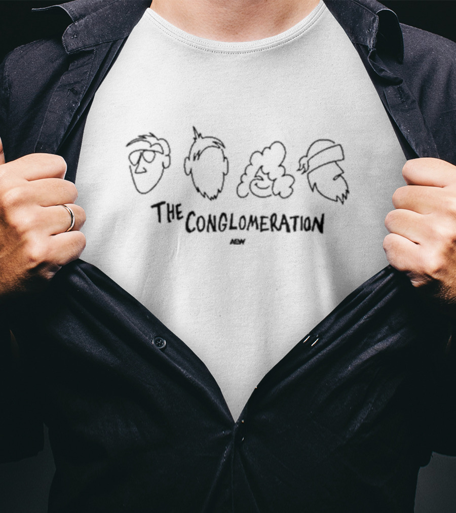 The Conglomeration AEW Line Art Faces T-Shirt