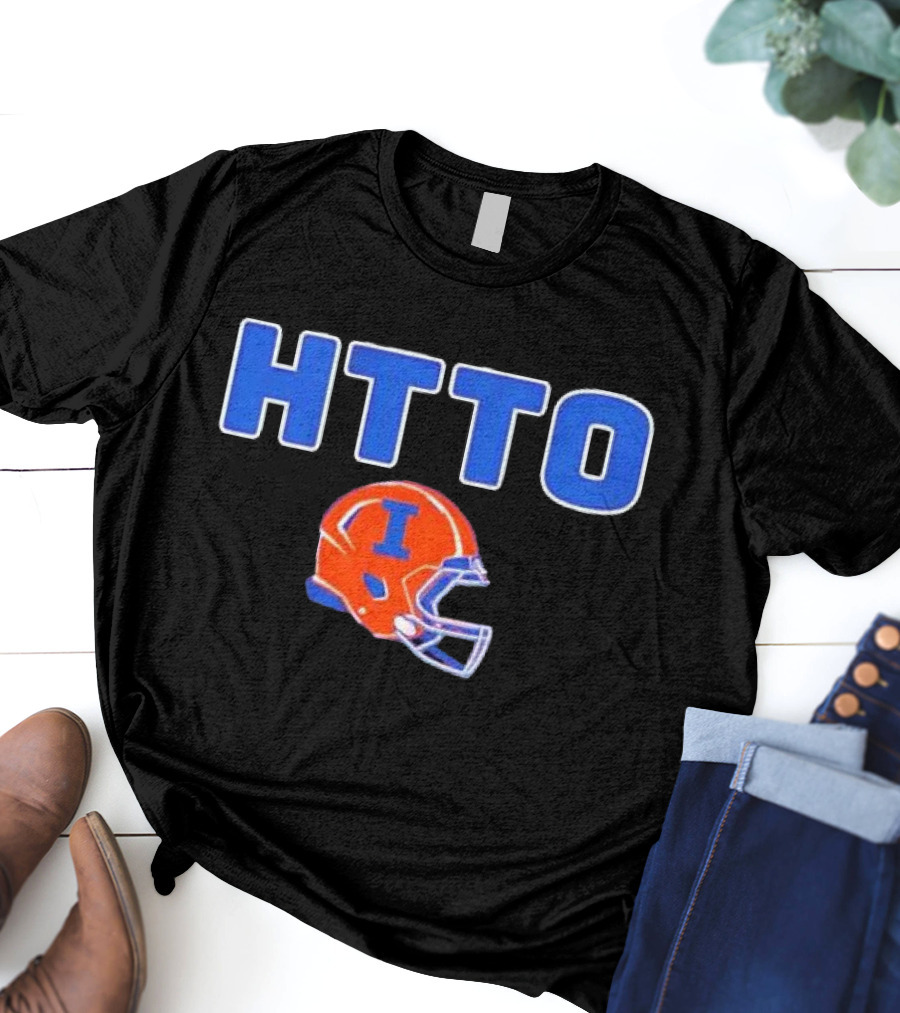 HTTO Illinois Fighting Illini Football Helmet T-Shirt