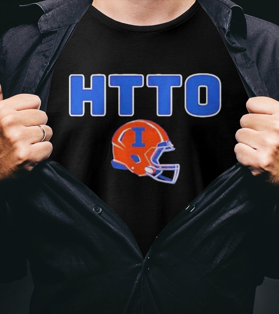HTTO Illinois Fighting Illini Football Helmet T-Shirt