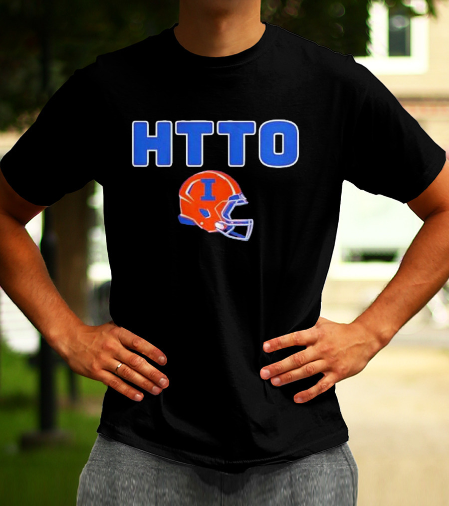 HTTO Illinois Fighting Illini Football Helmet T-Shirt