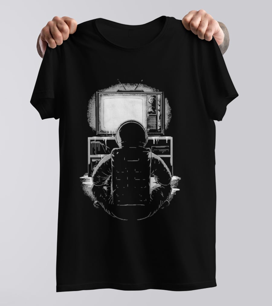 Lost Transmission Intotheam Astronaut Watching Vintage Television T-Shirt