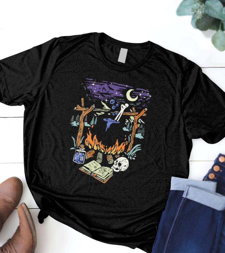 Mystic Brew Intotheam Moonlit Forest Ritual Potion And Skull T-Shirt