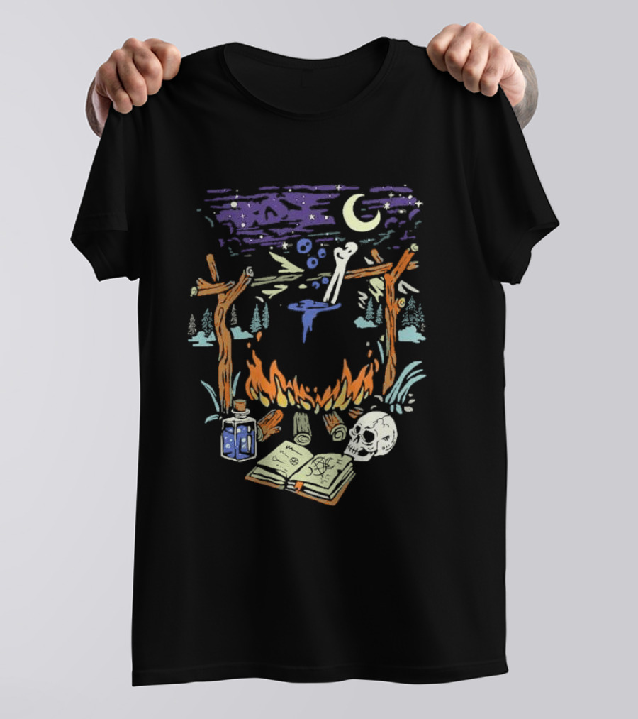Mystic Brew Intotheam Moonlit Forest Ritual Potion And Skull T-Shirt