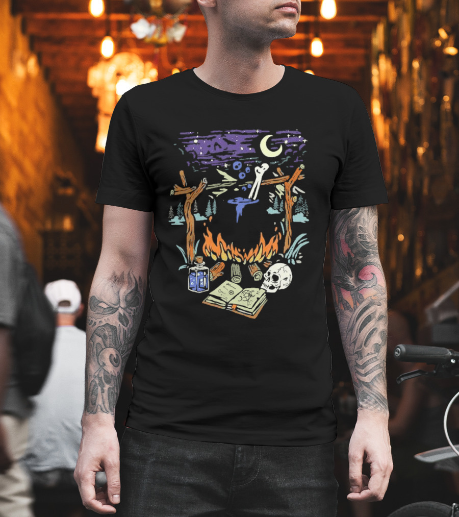 Mystic Brew Intotheam Moonlit Forest Ritual Potion And Skull T-Shirt