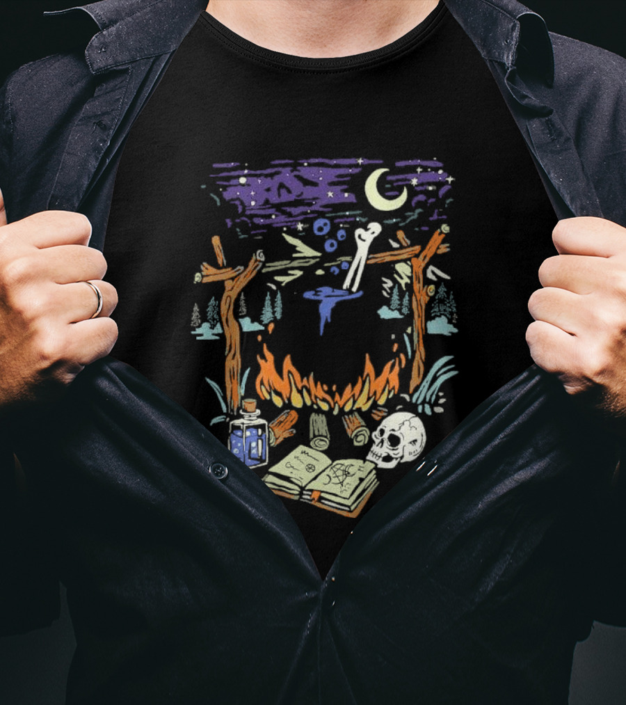 Mystic Brew Intotheam Moonlit Forest Ritual Potion And Skull T-Shirt