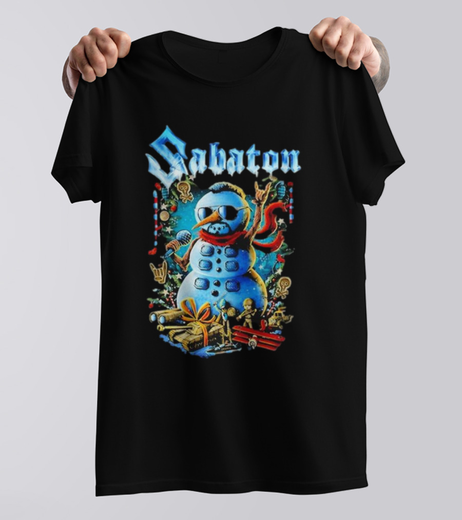 Sabaton Snowman Rock Xmas Party T-Shirt