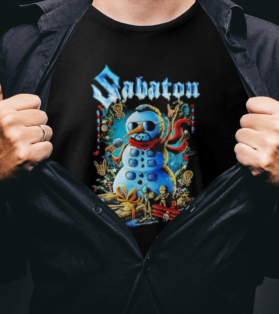 Sabaton Snowman Rock Xmas Party T-Shirt