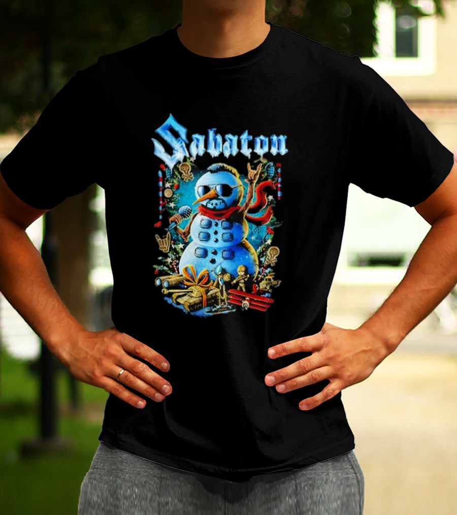 Sabaton Snowman Rock Xmas Party T-Shirt