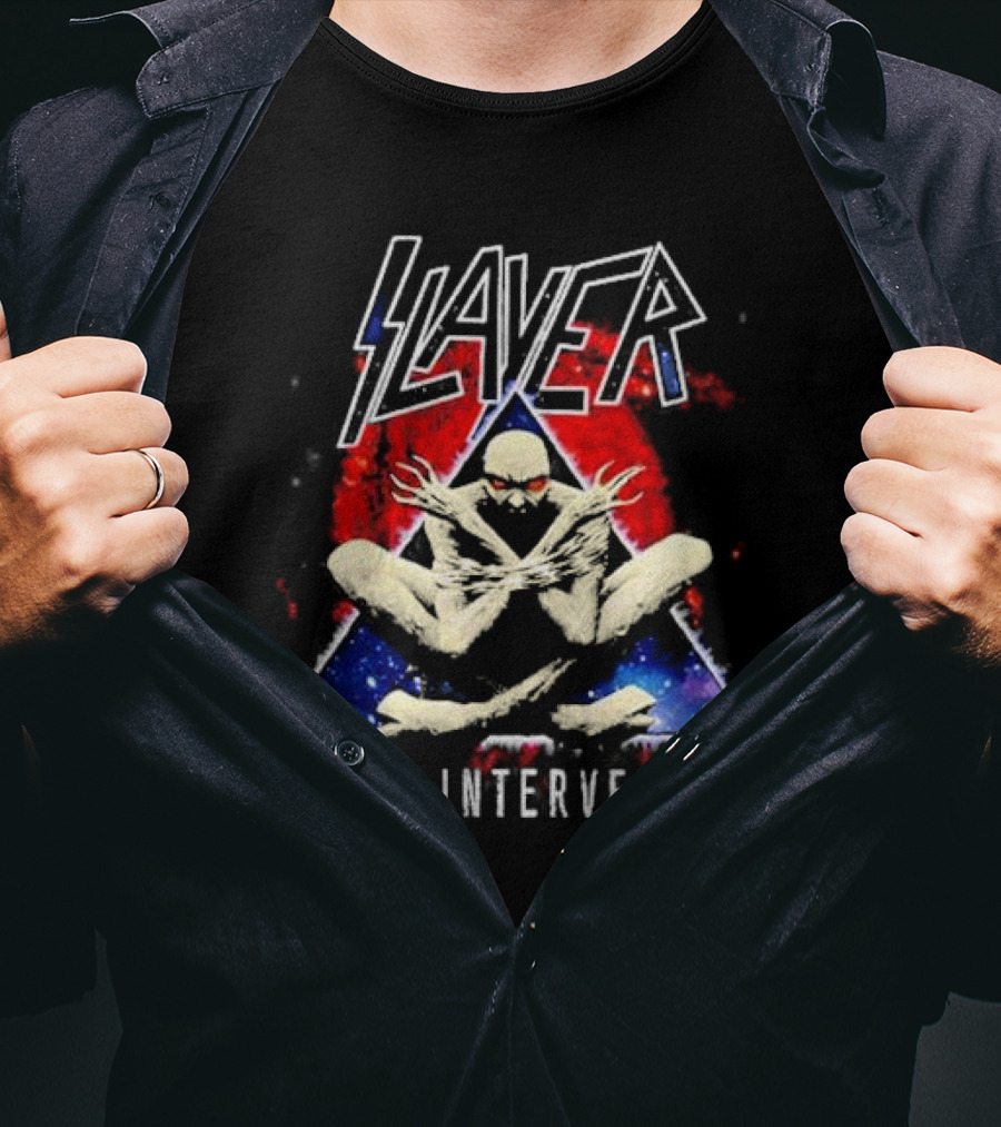Slayer Divine Intervention Creepy Shadowy Figure Triangle T-Shirt