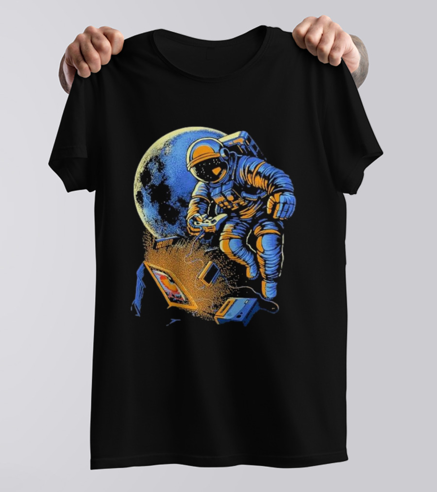 Space Arcade Astronaut Gamer Adventure Intotheam T-Shirt