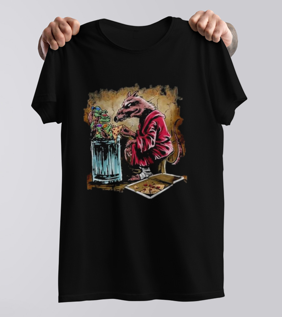 Pizza Time With Rat Mentor And Teenage Ninja Quartet T-Shirt