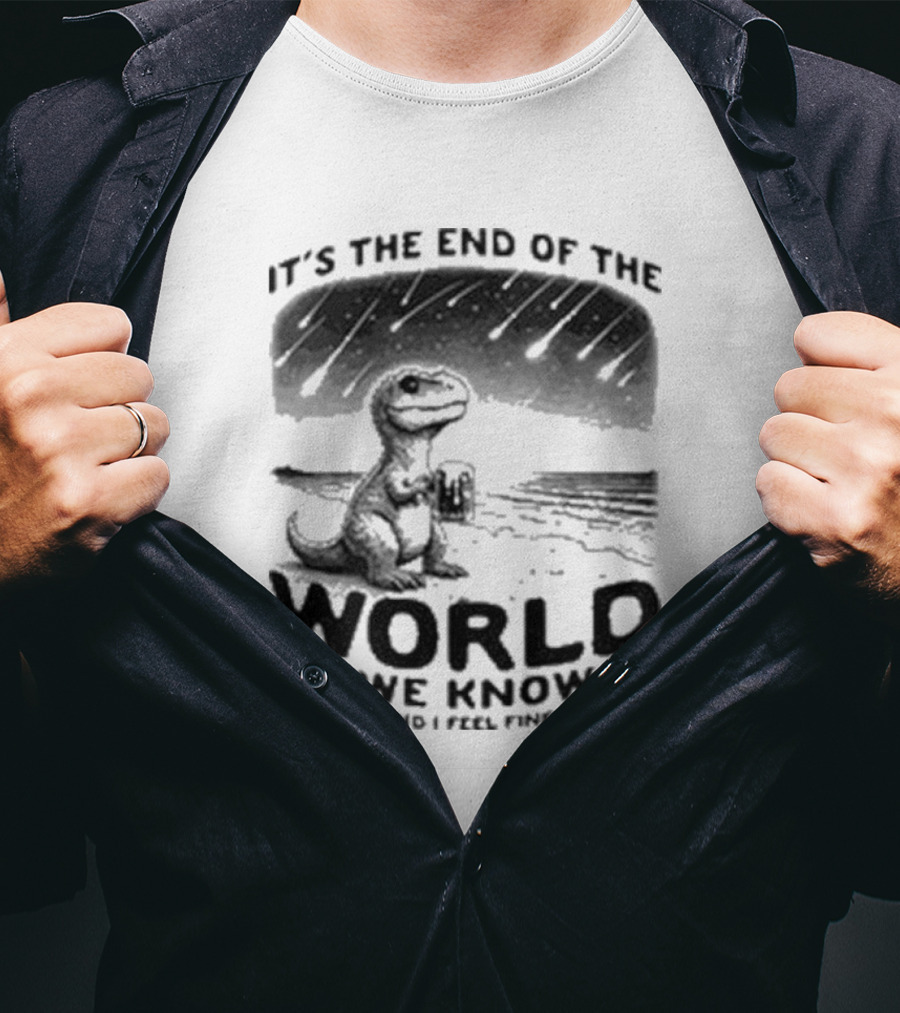 It’s The End Of The World As We Know It And I Feel Fine Dinosaur Meteor Shower T-Shirt