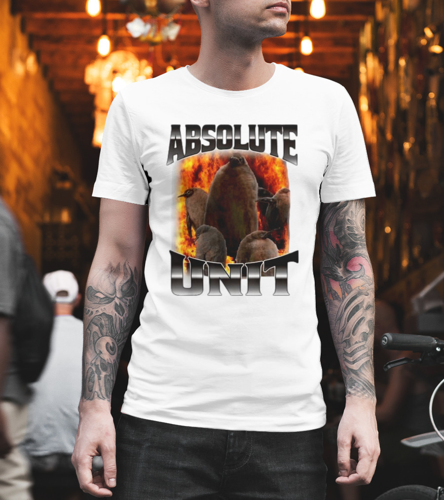 Absolute Unit Penguin Fire Bootleg Rap T-Shirt