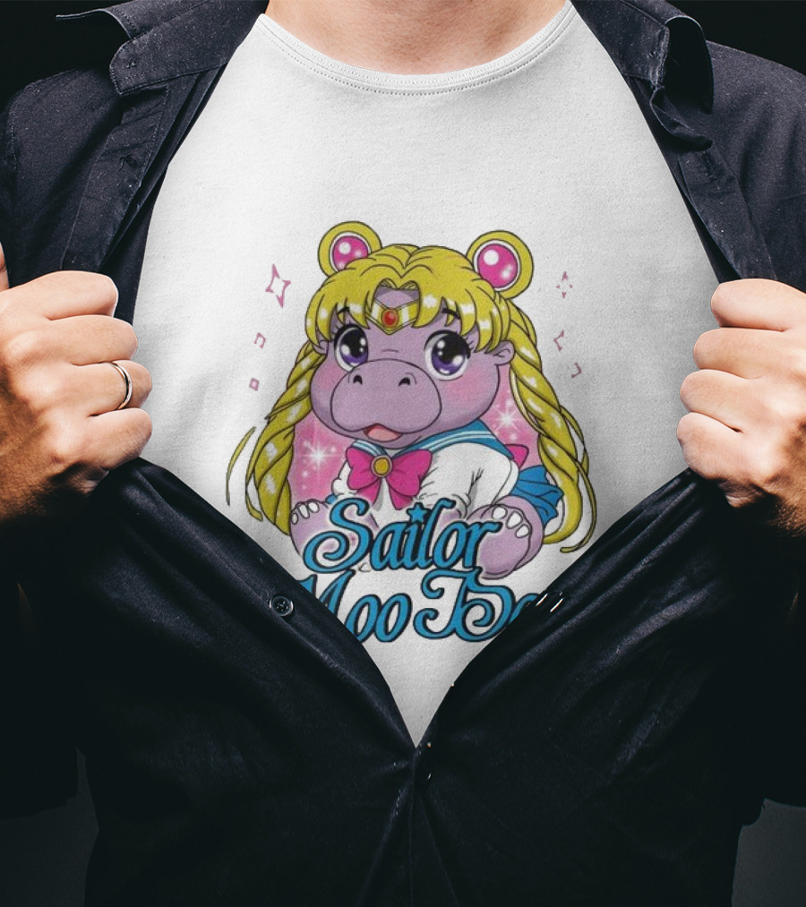 Sailor Moo Deng Hippo Anime T-Shirt