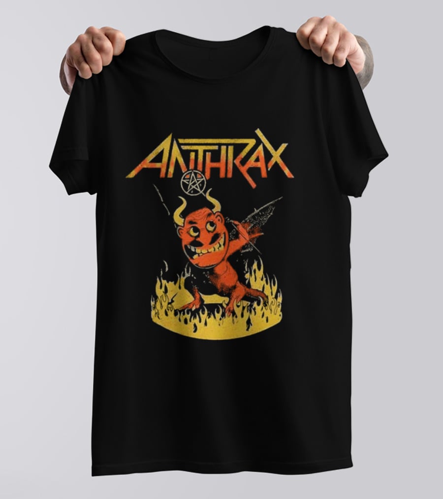 Anthrax Devil With Guitar In Flames T-Shirt