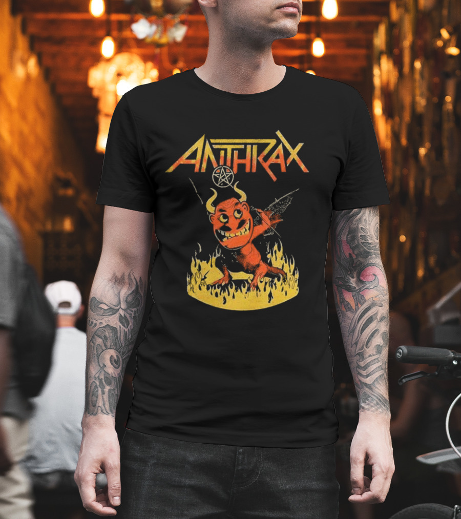 Anthrax Devil With Guitar In Flames T-Shirt