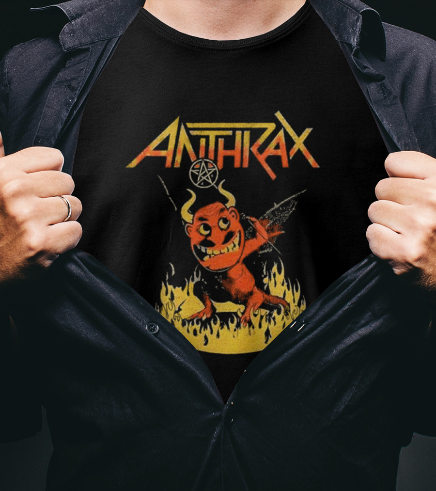 Anthrax Devil With Guitar In Flames T-Shirt
