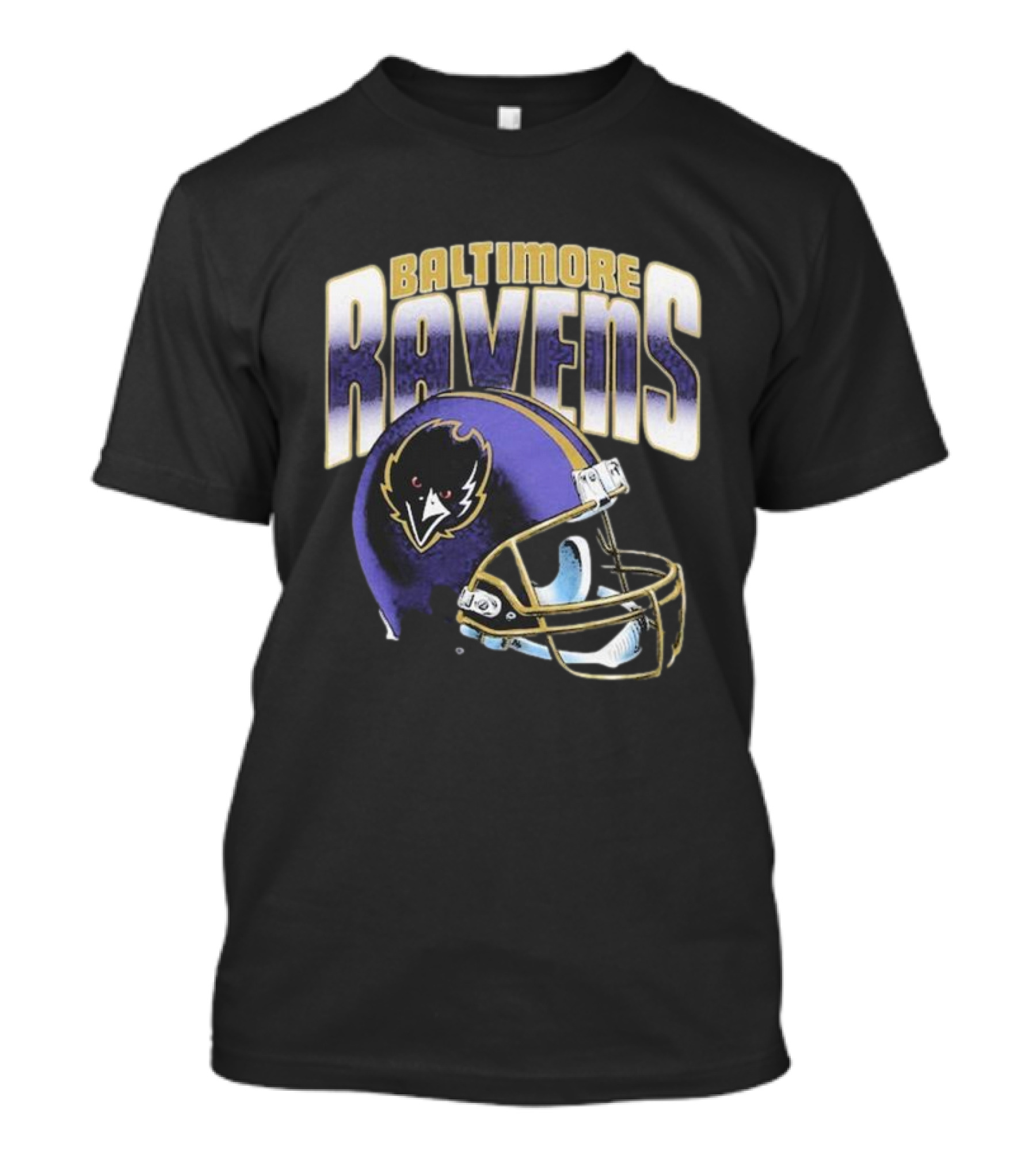Baltimore Ravens Gradient Helmet Logo Football Gear T-Shirt