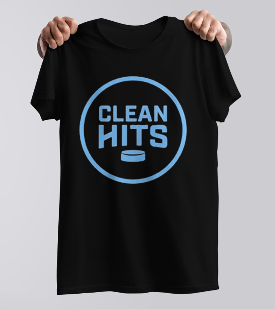 Clean Hits Hockey Puck Badge T-Shirt