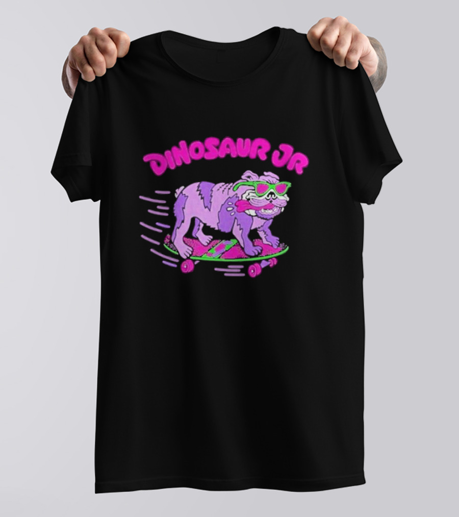 Dinosaur Jr Skateboard Bulldog Neon T-Shirt